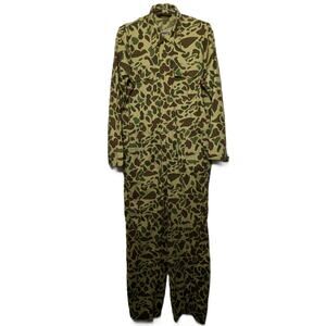 Vintage Caliber Sportsmans Apparel Camo Coverall Full Zip Suit Sz M 100% Cotton